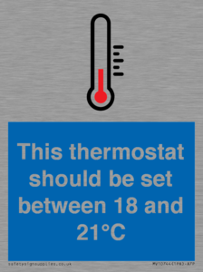 This thermostat should be set between 18 and 21°C